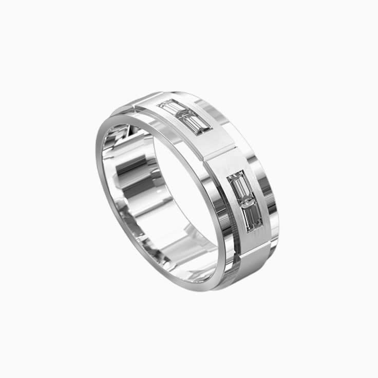 Two Tone Diamond Wedding band