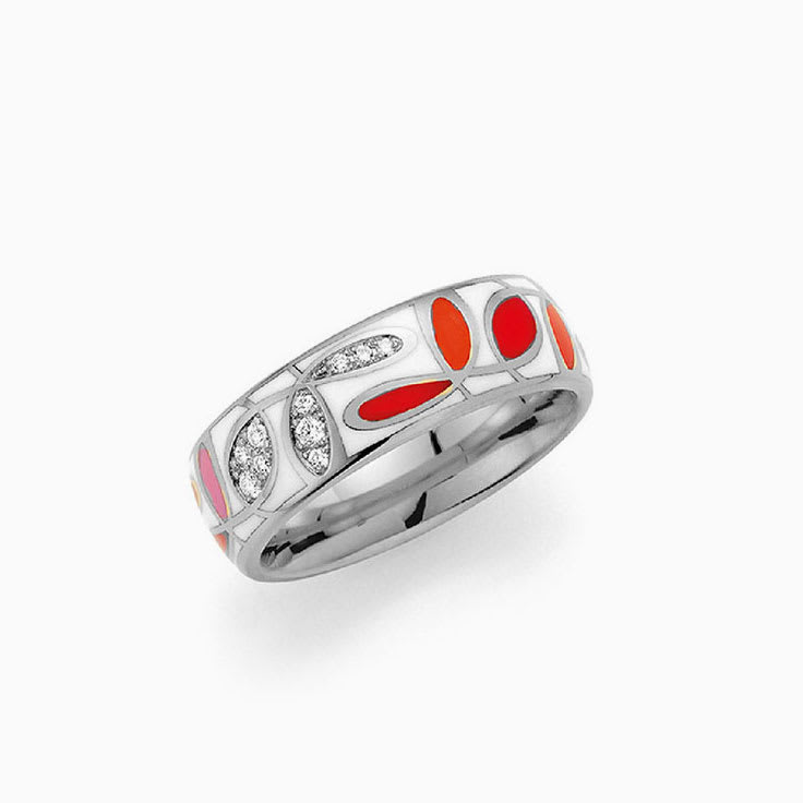 Colourful Ceramic Diamond Ring