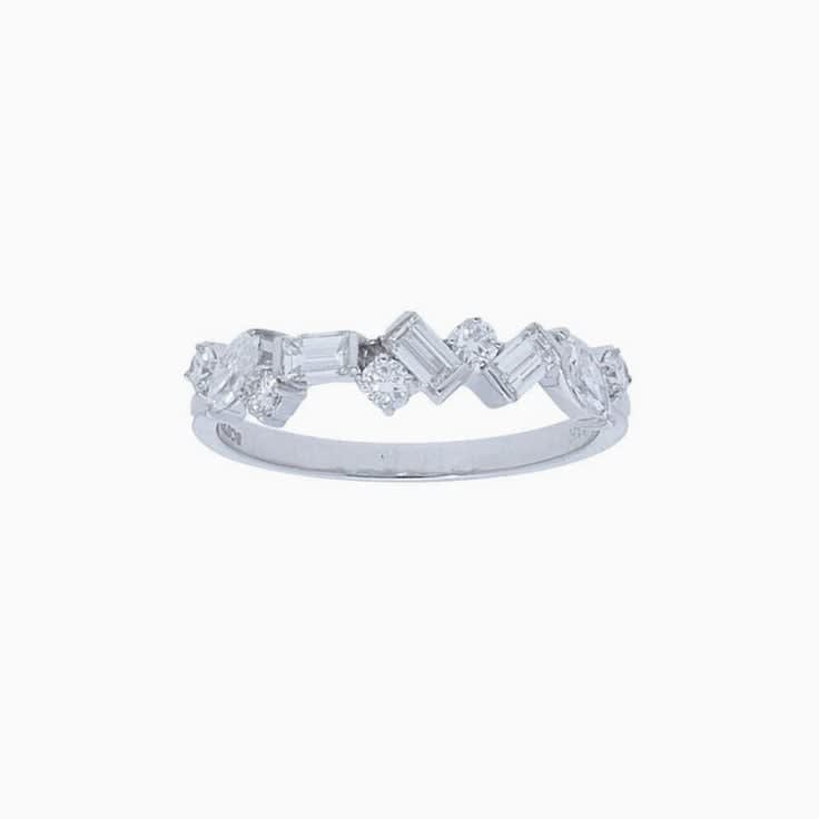 Round and Baguette Diamond Band