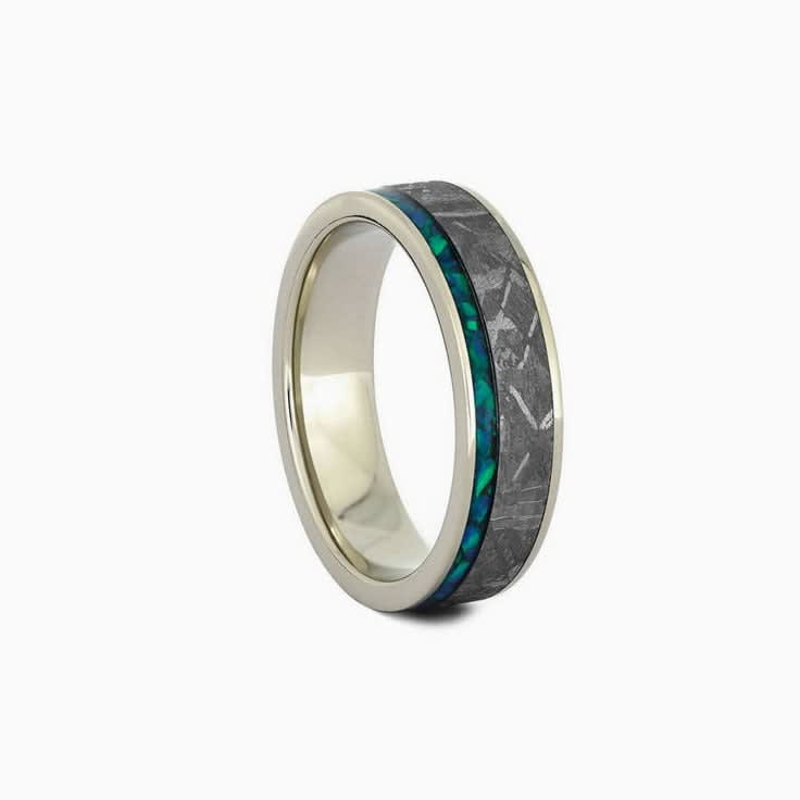 Meteorite And Blue Opal Band