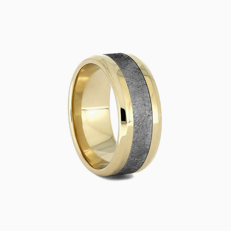 Meteorite Ring With Beveled Edges