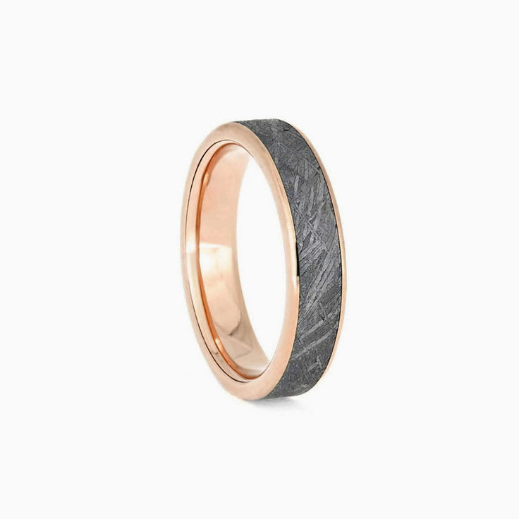 Gold Meteorite Wedding Ring