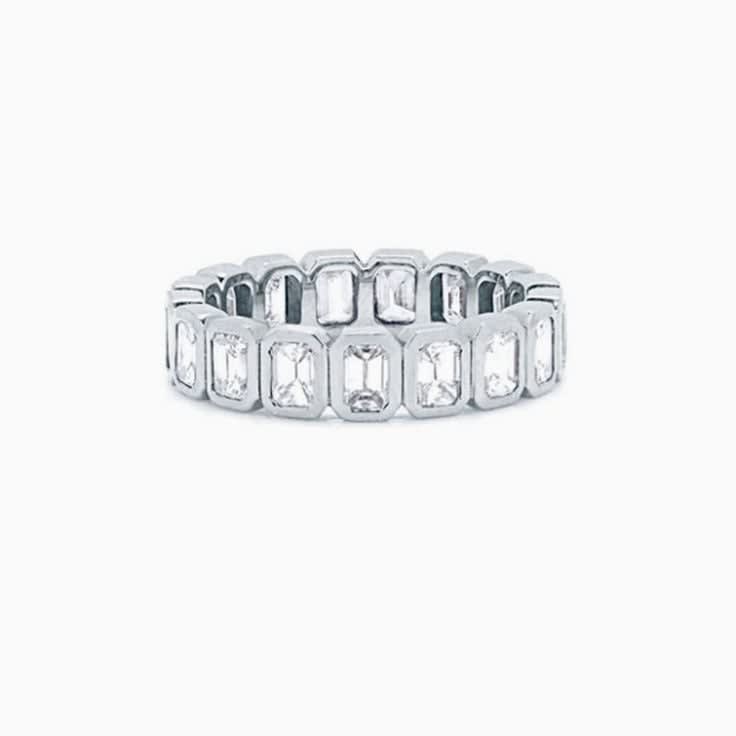 Bezel Emerald eternity ring