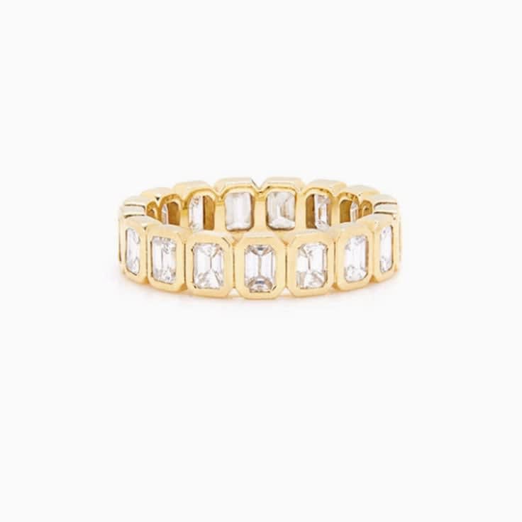 Bezel Emerald eternity ring