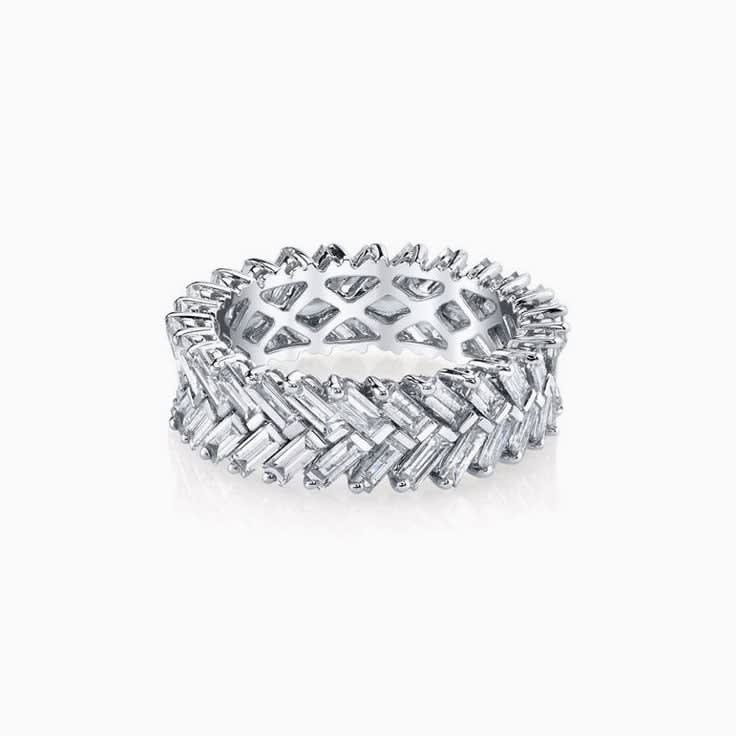 Double baguette eternity ring
