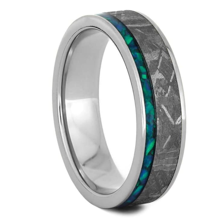 Opal with Meteorite ring
