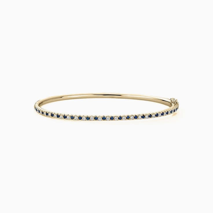 Blue Sapphire and diamond Bangle