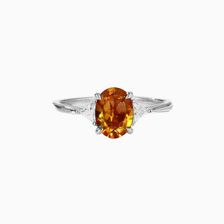 yellow topaz with lab grown diamond