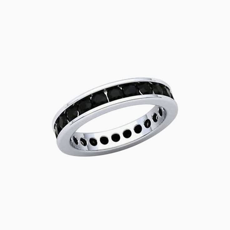 Black diamond channel set ring