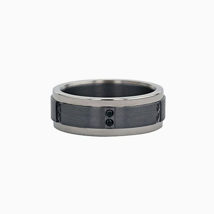 Black Diamond Tantalum mens ring