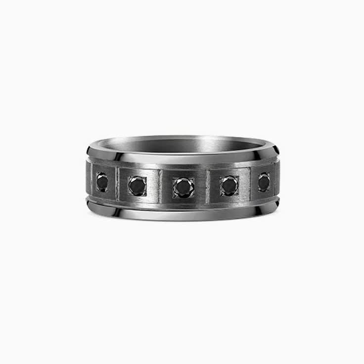 Drop set black diamond in Tantalum