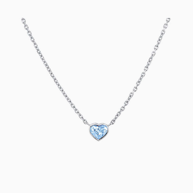 Aquamarine heart necklace