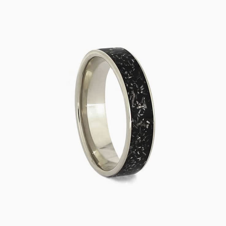 Gold stardust wedding ring