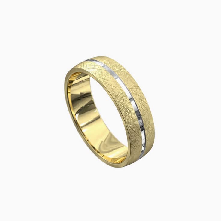 Centre Grooved Mens Gold Ring