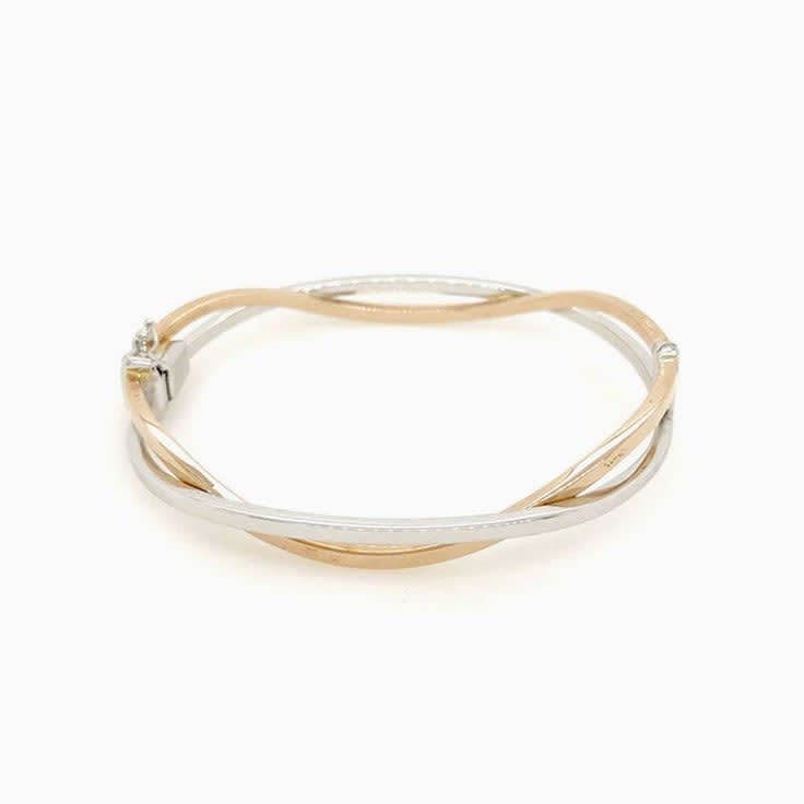 Twisted Dual Tone Gold Bangle