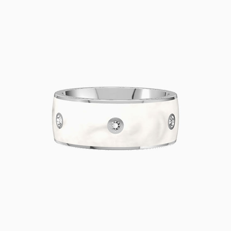 Ceramic White Diamond Ring