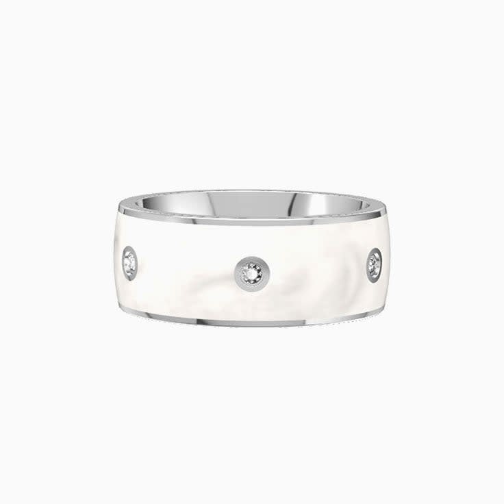 Ceramic White Diamond Ring