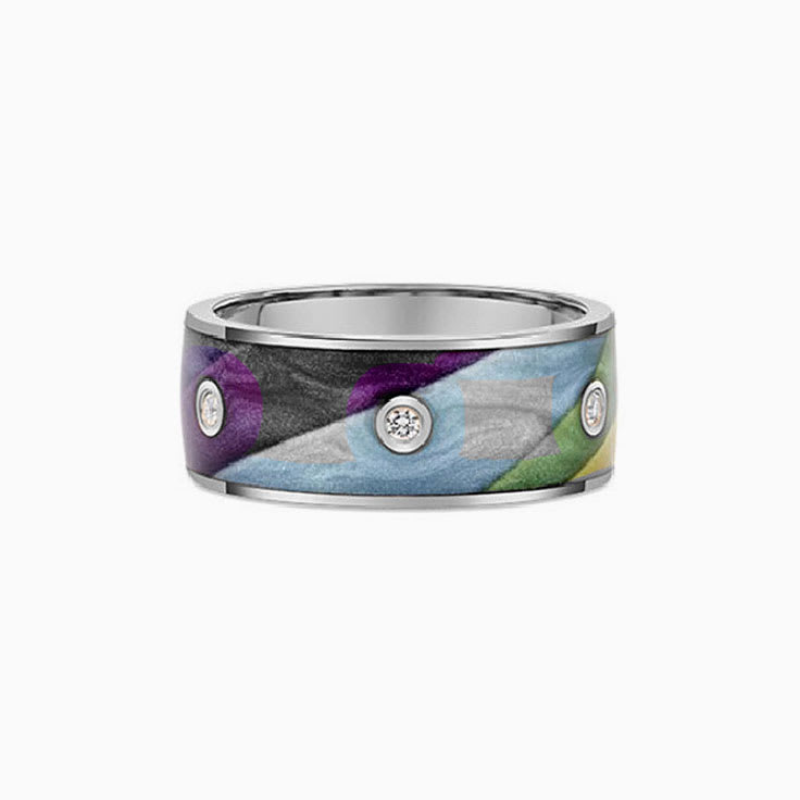 Multicolour Diamond Ceramic Ring