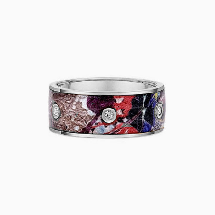 Diamond Ceramic Gold Ring