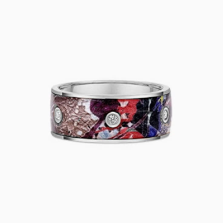 Diamond Ceramic Gold Ring