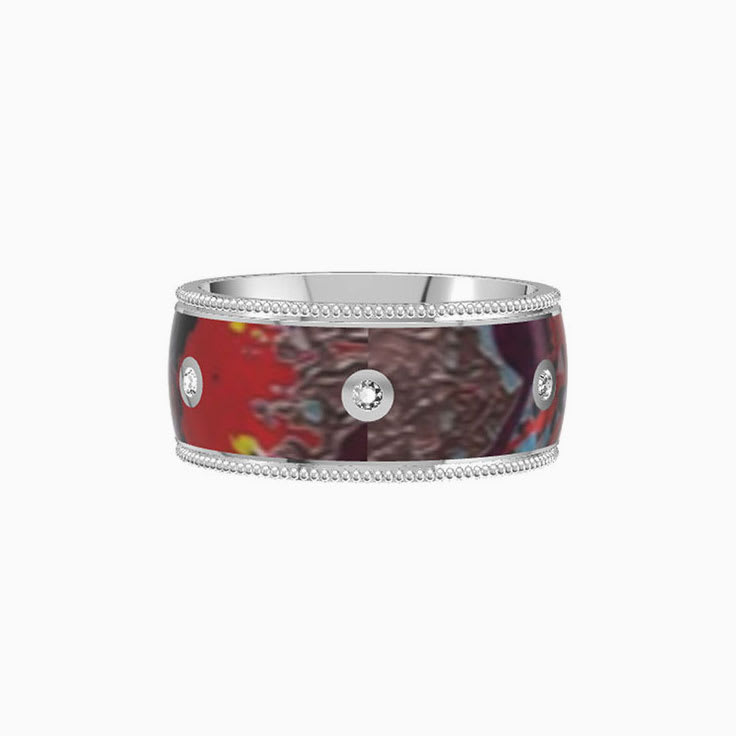 Ceramic Milgrain Gold Ring