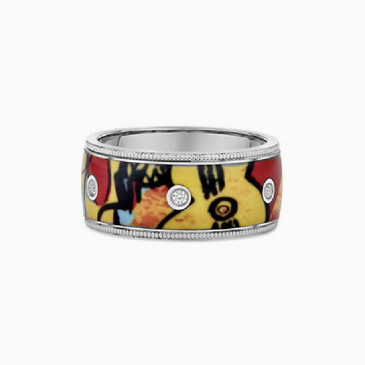 Milgrain Ceramic Gold Ring