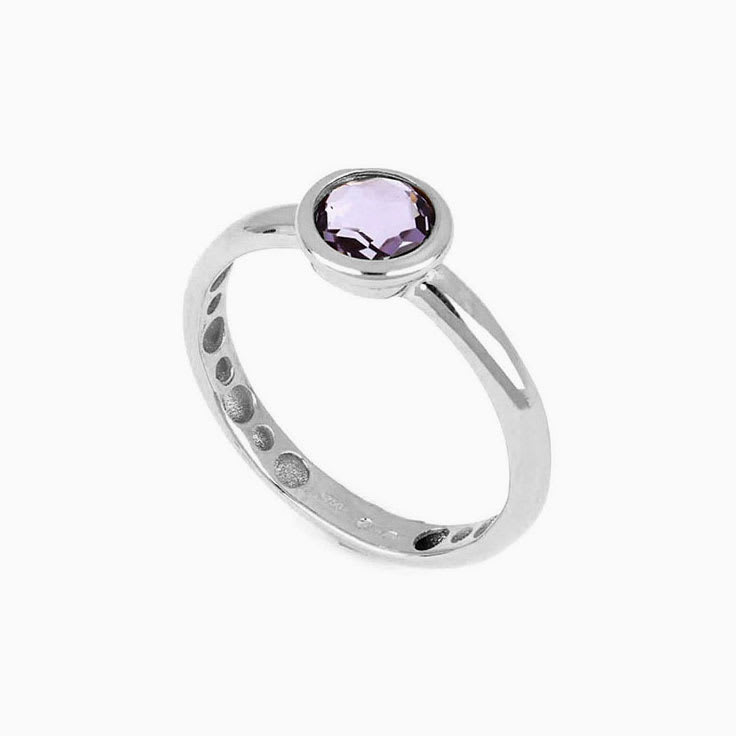 Purple Amethyst Womens Moon Ring