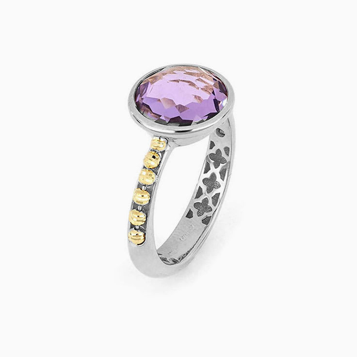 Purple Amethyst Gold Ring