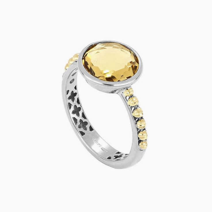 Citrine Gemstone Gold Ring
