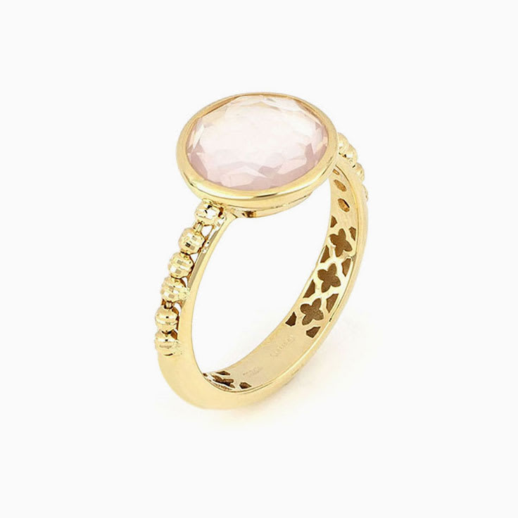 Rose Quartz Gold Ring