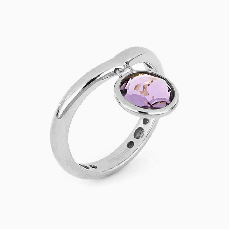 Purple Amethyst Charm Ring