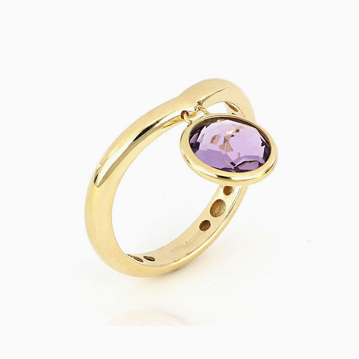 Purple Amethyst Charm Ring