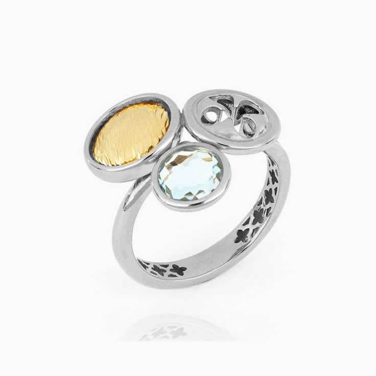 Pastel Green Amethyst Gold Ring