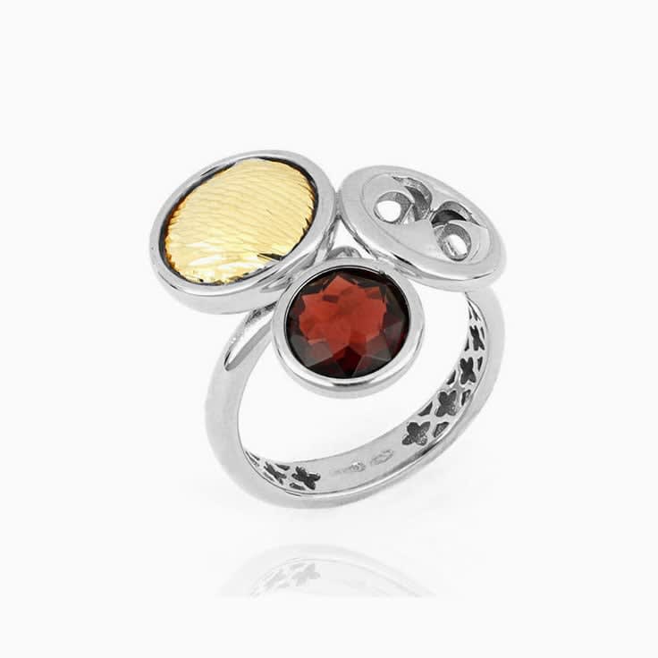 Red Garnet Gold Ring