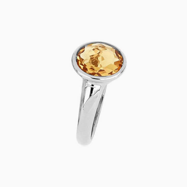 Bezel Set Citrine Ring