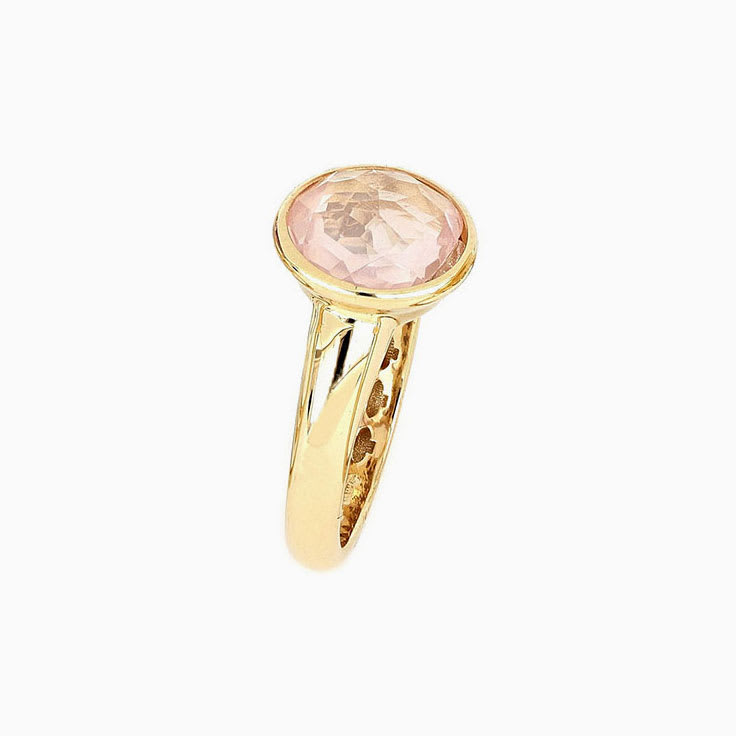 Rose Quartz Solitaire Ring