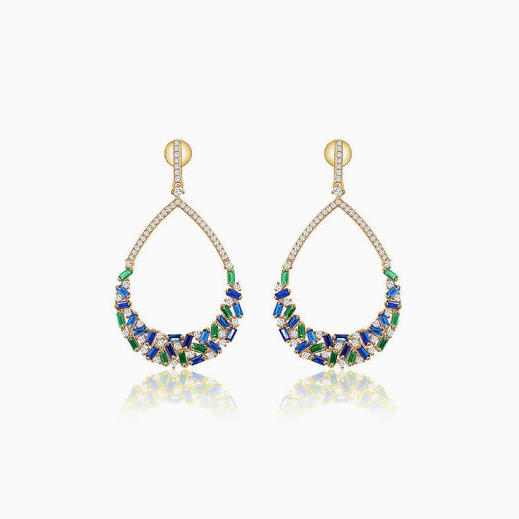 Drop Set Lab Grown Gemstone Earrings