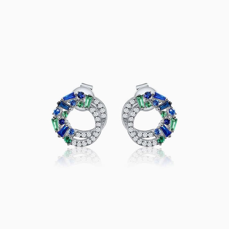 Circle Gemstone Earrings