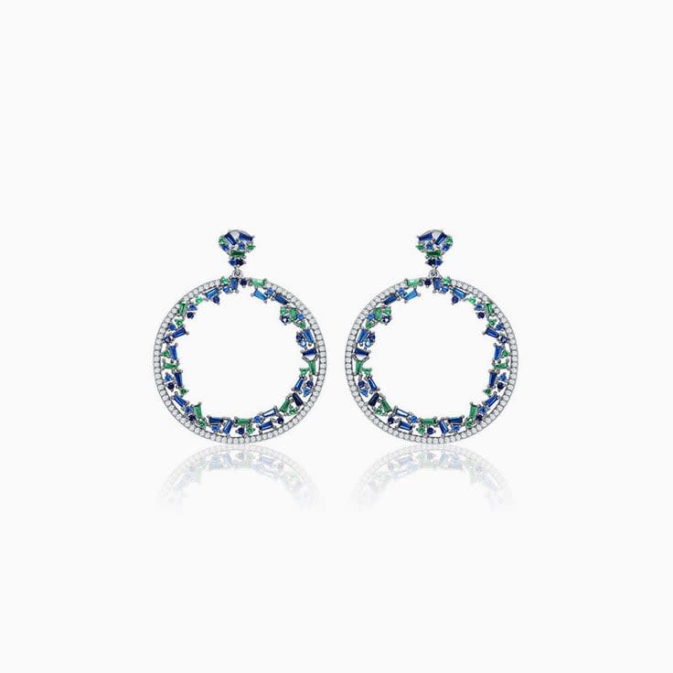 Multi Colour Circle Earrings