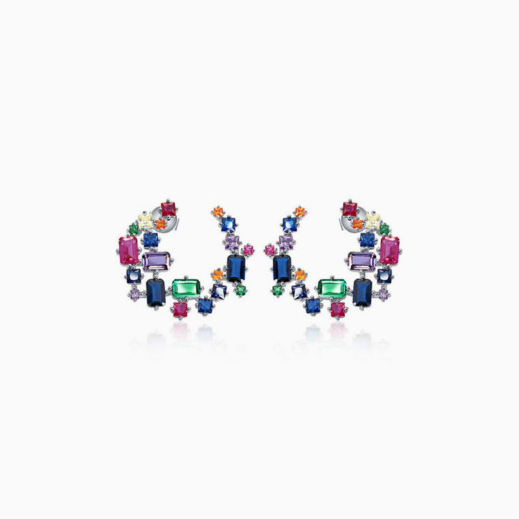 Multi Colour Sapphire Earrings