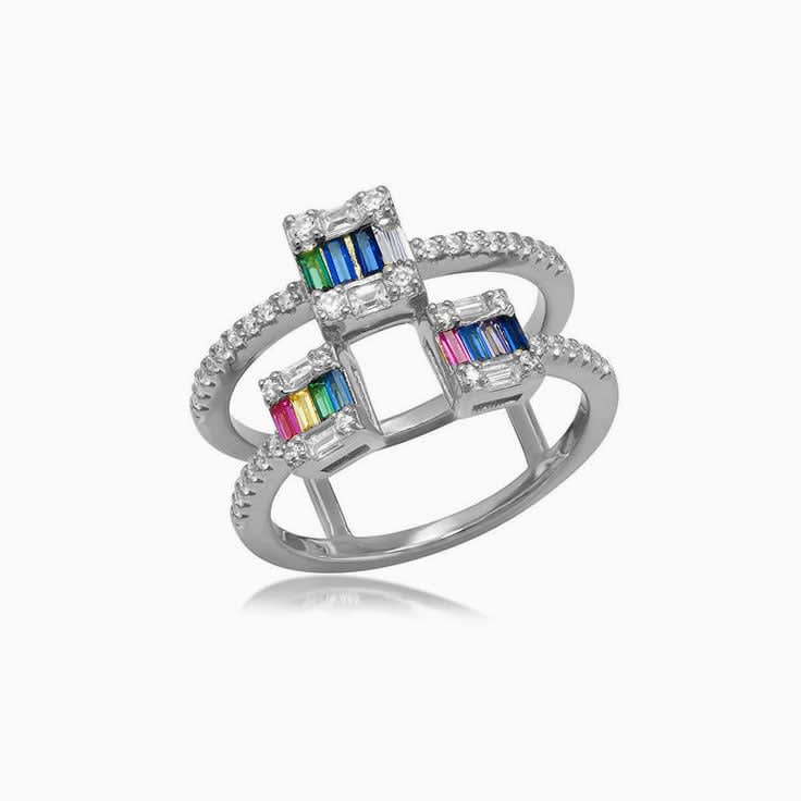 Rainbow Open Shank Ring