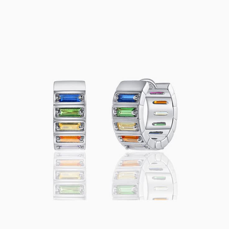 Bezel Set Rainbow Huggies