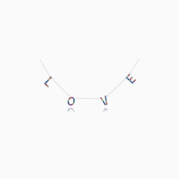 Rainbow LOVE Necklace
