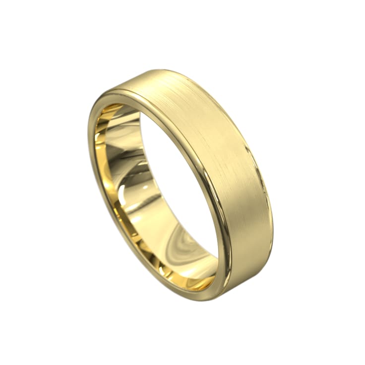 Brushed Finish Mens Ring With Beveled Edges