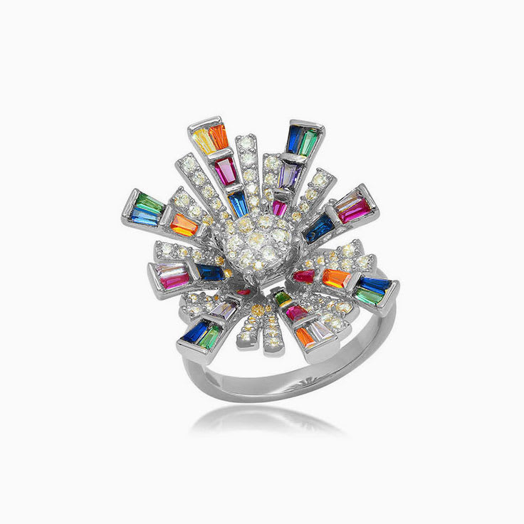 Blooming Flower Rainbow Ring