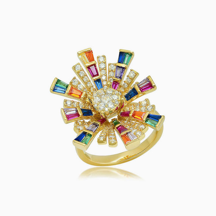 Blooming Flower Rainbow Ring