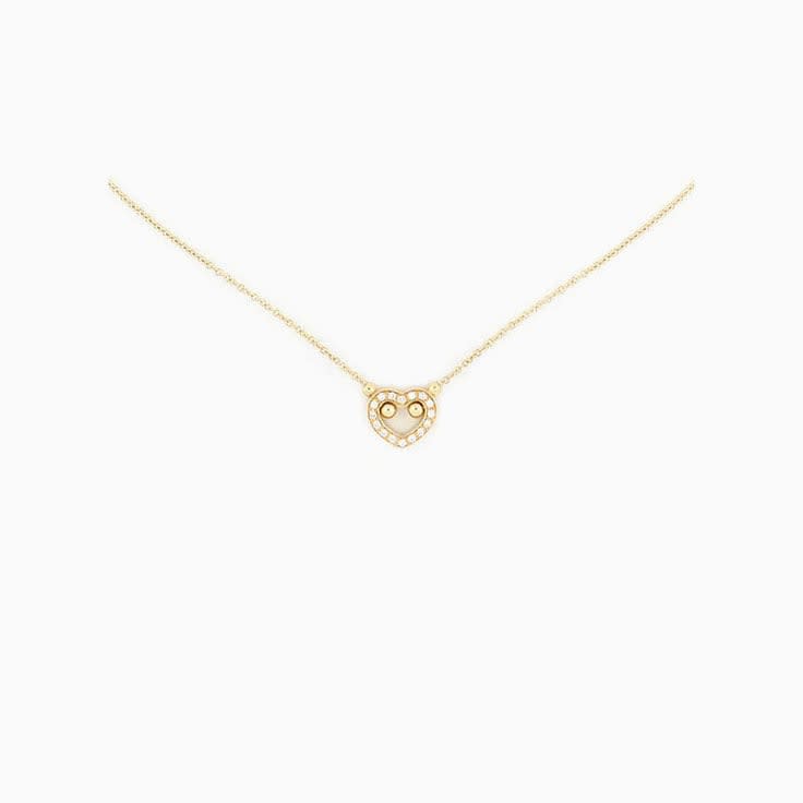 Diamonds in Gold Heart Necklace