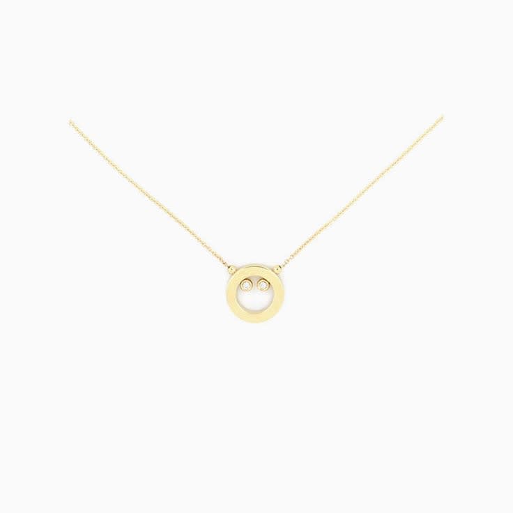 Gold and Diamond Circle Necklace
