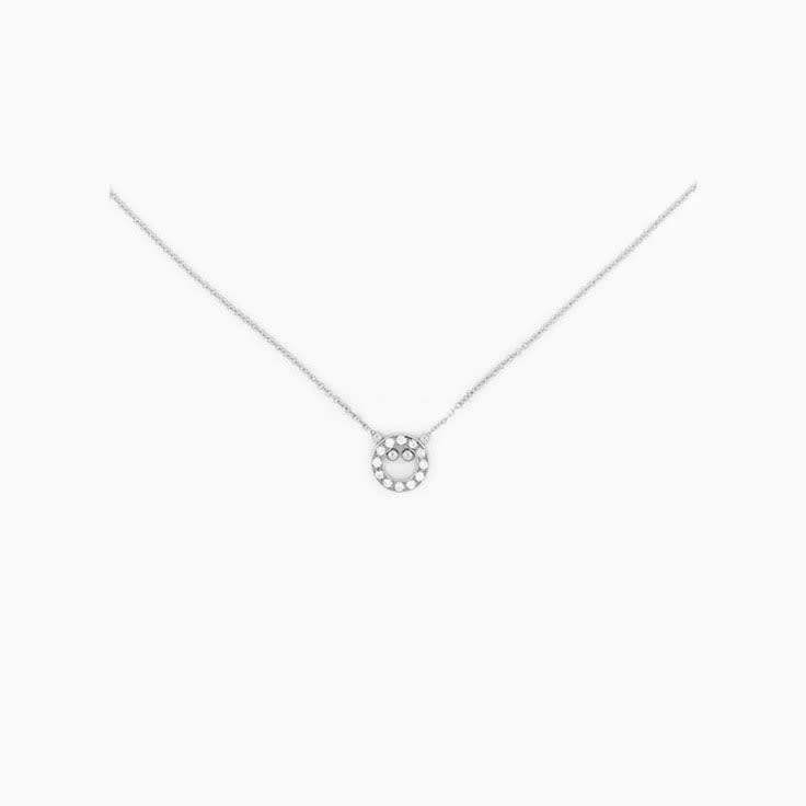 Gold Necklace With Diamond Circle Pendant