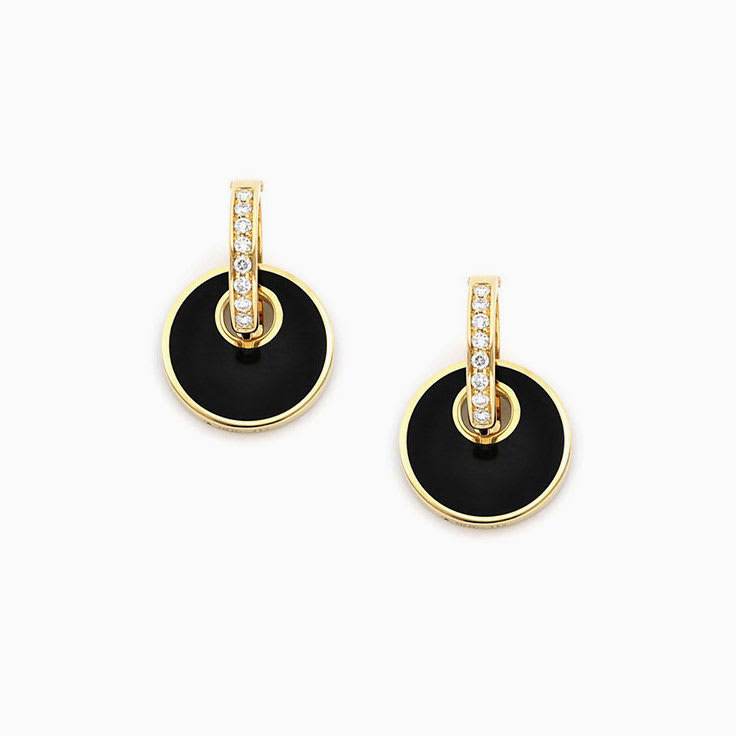 Black Onyx And Diamond Earrings